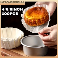100Pcs Basque Cake Liner Non-stick Baking Paper Cheesecake Paper Liner Oil Paper Mousse Cake Tray