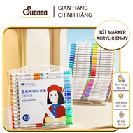 Enmy Acrylic Marker Pen 12/24/48/60/80 Colors - SUCESO Waterproof Multi-Surface Acrylic Marker Pen