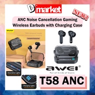 Awei T58 ANC Gaming Earbuds Noise Cancellation Gaming Bluetooth Earbuds Awei Wirelress Earbuds