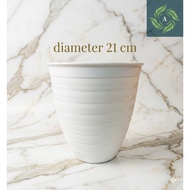 Tall Turquoise Wasp Flower Pot 211 White Diameter 21 CM Tall Plastic Flower Pot/