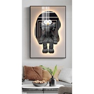 Wall Painting - Mirror Laminate Painting of Kaws Toy Bear, Bearbrick Bear