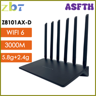 เราเตอร์ Wifi6 Z8101AX ASFTH ZBT 3000Mbps ตาข่าย5.8Ghz 2.4Ghz Openwrt 128MB 56MB กิกะบิตแลนสำหรับอุป