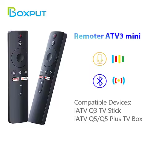 BOXPUT ATV3 Mini Bluetooth Air Mouse Voice Remote Control Dedicated Replacement Fit IATV Q3 TV Stick