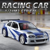 1:24 Scale  M3 GTR E46 Alloy Car Model Diecast Car Sound Light Car Lovers Collection Kids Birthday G