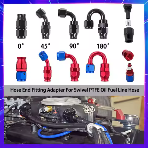 Pipe Connector AN4 AN6 AN8 AN10 PTFE Oil Fuel Line Hose End Fitting Adapter Rotary Oil Cooling Pipe 