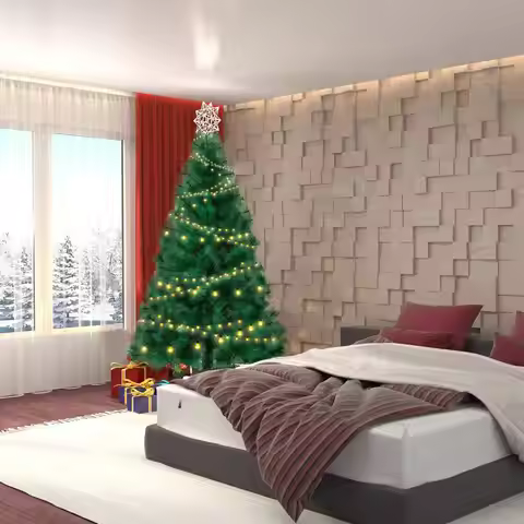 4/5/6/7/8FT Artificial Christmas Tree with Detachable Base Imitation Pine Needle Christmas Tree Simu