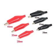 1PCS 35MM Metal Alligator Clip Crocodile Electrical Clamp Testing Probe Meter Black Red with Plastic Boot