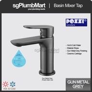 Pozzi x sgPlumbMart Gun Metal Grey Basin Mixer Tap X921GG Bathroom Wash Basin Hot/Cold Faucet Tap