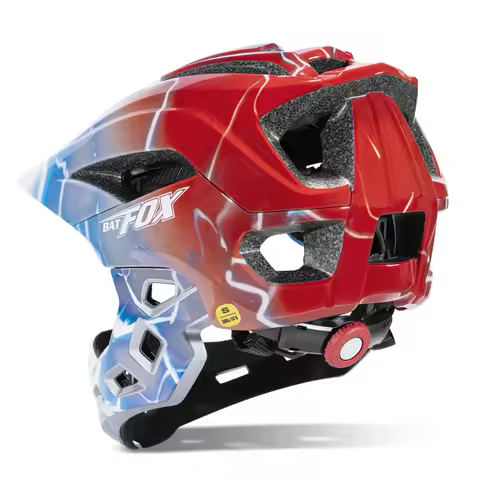 BATFOX Child Bicycle Helmet MTB Detachable Kids Full Face Helmet for Children Motorcycle Casco Bicic