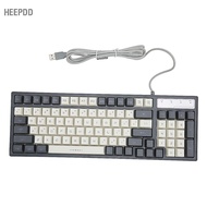 HEEPDD Gaming Keyboard RGB LED Backlight Mechanical Waterproof Compact 96 Keys USB Membrane for Desk