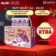 Thùng 48 Hộp Thức Uống Sữa Trái Cây Có Thạch NuVi Hương Nho 170ml