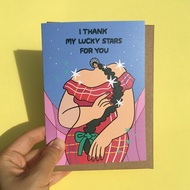 Greeting Card - I Thank My Lucky Stars For You Thank you Card