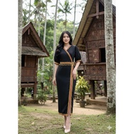 BORNEO DRESS TATING LOCENG LACE GOLD DRESS MODERN TRADITIONAL DRESS BORNEO DRESS