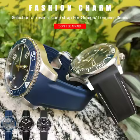 Silicone Rubber Watchbands 18mm 19mm 20mm 21mm 22mm for Omega Seamaster Planet Ocean Waterproof Hydr