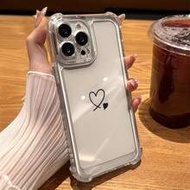 เคสโทรศัพท์ดีไซน์หัวใจคู่ใสกันกระแทกหน้าจอสูงสำหรับ Apple 17 Pro Max, 9 Pro XL, Smart 8, Hot 40i, Sp