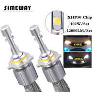 2xCar LED lights H7 bulb Cree XHP50 LED Headlamp H1 H4 H3 D2H D2s Hb3 HIR2 4300K 6000K fanless Lamp 