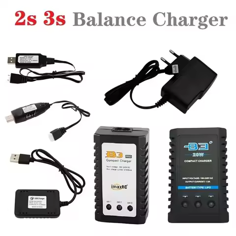 7.4V/7.6v 11.1v/11.4v Lipo Battery charging Parallel line cable USB 2S 3S balance charger B3 B3S
