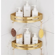 Gold Corner Shelf Wall Mounted Bathroom Shelf Brushed Gold Aluminum Bath Shower Shelf Bath Shampoo H