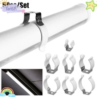 FANSIN 5Pcs Spring Terry Clip, With Rubber Protection Fixing Clips Lamp Tube Clip,  Base Tool T3/T4/