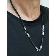 4mm Thickness Black Nylon String Alloy Three Hooks Amulet Necklace.