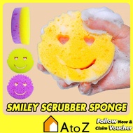 Magic Cleaning Sponge Wipe Strong Scouring Pad Dishwashing Smiley Sponge Cleaning Sponge-Abrasive Sc
