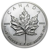 1989 Canadian Maple Leaf 1 oz .9999 Silver Coin 1oz
