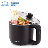 EJP116BLK - Nồi điện mini đa năng Lock&Lock 0.8L / 600W - Lòng nồi inox kèm nắp Ca nấu mì kèm khay l