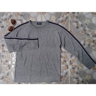 As87t33 (Lat) Long-Sleeved Round Neck Shirt Men's Style Uniqlo Brand Gray Background Decorated With 