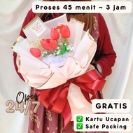 [24 Jam Tanpa PO] TULIP ROSEMAIRY - Buket Bunga Palsu | Hadiah Kado Ulang Tahun | Buket Wisuda Gradu