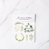 | 綠色奇蹟| 2入紋身貼紙 花草系微刺青 手繪植物