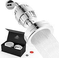 Shower Head Filter Combo Water Purifier – 15 Stage Filtered Shower Head – High Pressure Water Softener Purifying Showerhead - High Flow Powerful Bathroom Shower Head - Chrome, Exclusive Home Goods