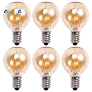 6Pcs 1.5W LED G40 Replacement Bulb 220V Retro Globe Gold Dimmable Bulb for Indoor/Outdoor String Lig