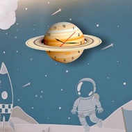 Planet Carved Wall Clock – Children's Room Decoration-Space Themed Planet Carved Wall Clock for Kids
