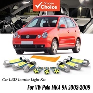 LED Interior Dome Reading Trunk Light Kit 10Pcs For VW Volkswagen Polo MK4 9N 9N3 2002 2003 2004 200