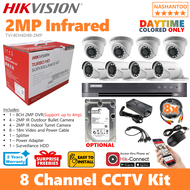 HIKVISION CCTV Package Kit TVI-8CH4D4B-2MP  8Channel Full HD HD Turbo Analog Camera Kit Nashantoo