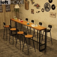 Loft Home Industrial Pine Wood Round Bar Chair STARBUCK WOOD