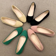 Women's Sizes 35-42 Suede Flat Shoes - Korean Style Fashionable & Comfortable Maternity Work Shoe