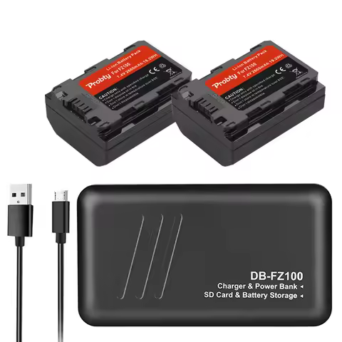 2600mAh NP-FZ100 NPFZ100 NP FZ100 Battery and Charger Case power bank for Sony A7 III, Sony Alpha A7