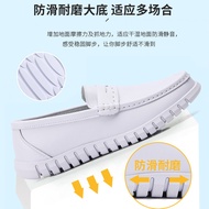 Handsome Men's Large Size Nurse Shoes Soft Sole Peas Shoes Soft Leather Nurse Shoes White Shoes