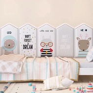 Cartoon Animal Anti-Collision Bed Headboard 3D Wall Sticker Kids Room Self Adhesive Panels Babby Tatami Bedroom Nursery Decor