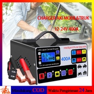 Charger Aki Otomatis Smart Intelligent Auto Repair Mobil Pengisi daya 12v24v 400W 500AH/800AH Charger Otomatis Aki Mobil Motor Kapal Truk Automatic Fast Smart Charger 12V/24V 400A 6AH-300AH