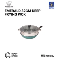 HappyCook Emerald 32cm Deep Frying Wok With Steamer