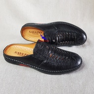 Giày Sục Nam Da Bò Đẹp HÀNG HIỆU Dép SaBo Nam Da bò Dép Nam Bít Mũi có KHÂU ĐẾ Giày rọ nam da bò Già