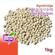 1kg Baja Agrobridge NPK 12-12-17-2+TE / Cap Jambatan Fertilizer / Baja Bunga Buah / Baja Sebatian