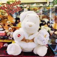 30cm 2004 東京 迪士尼 樂園 聖誕節 白色 雪白 小熊維尼 冬季 變裝 布偶 公仔 玩偶 毛絨 娃娃 絕版