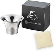 J-kitchens EcoBag Sake Cup Set, Mt. Fuji, 1P, Stainless Steel, 2.5 fl oz (75 ml), Made in Japan
