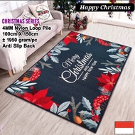 Karpet Lantai Premium Estetik Aesthetic Motif Natal Merry Christmas Santa Claus Clause | Alas Lantai