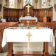 Holy Week Christian Altar Tablecloth Catholic Cross Pattern Religious Tablecloth
