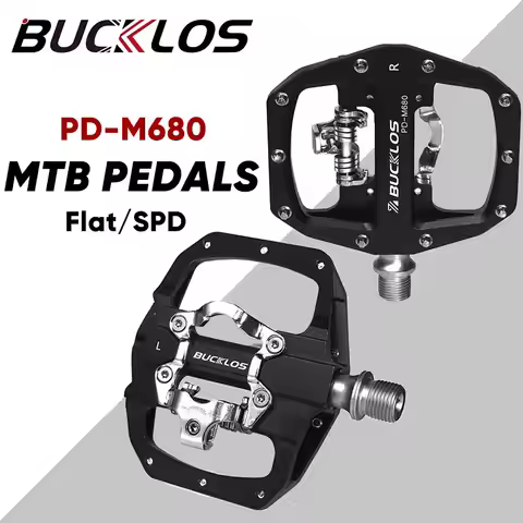 BUCKLOS Mountain Bike Pedals 3 Sealed Bearing PD-M680 Dual Clipless Flat & Lock Pedal Aluminum Cycli