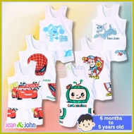 ◶ ▬ ✢ White Terno for Boy Baby & Kids Sando and Short Set Damit Pang-bata Pambahay Comfy Kids Wear
